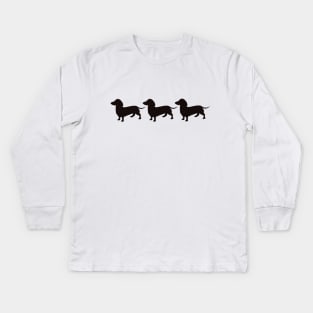Dachshund, sausage, cute little dogs Kids Long Sleeve T-Shirt